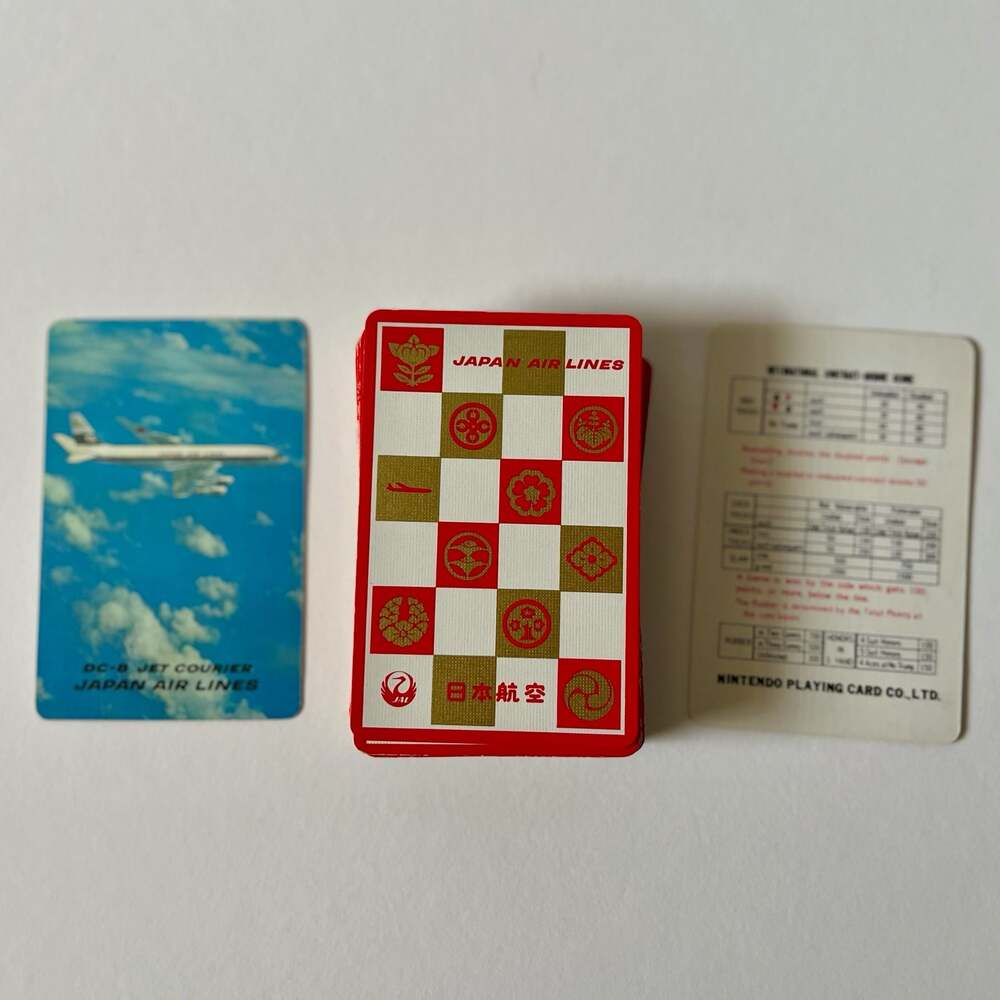 Vintage Nintendo Japan Air Lines JAL Playing Cards with Plastic Case
